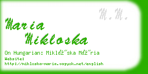 maria mikloska business card